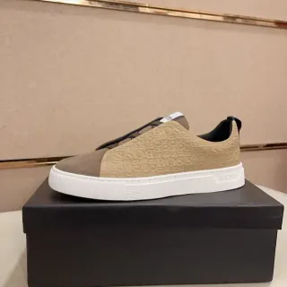 Hugo Boss Slip-On Logo-Embossed Beige and Brown Lifestyle Sneakers — Hugo Boss Lifestyle Sneakers photo from the Yupoo catalog