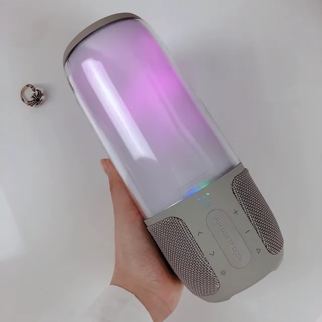 JBL أخضر أسود أسطواني شفاف مكبر صوت محمول 7
