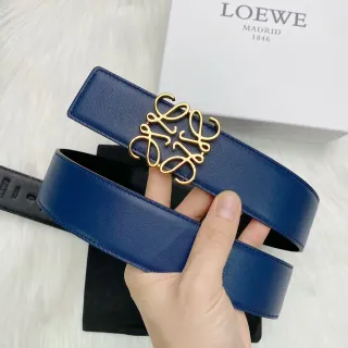 Loewe Anagram بحري ذهبي ناعم جلد كامل مشبك حزام جلد