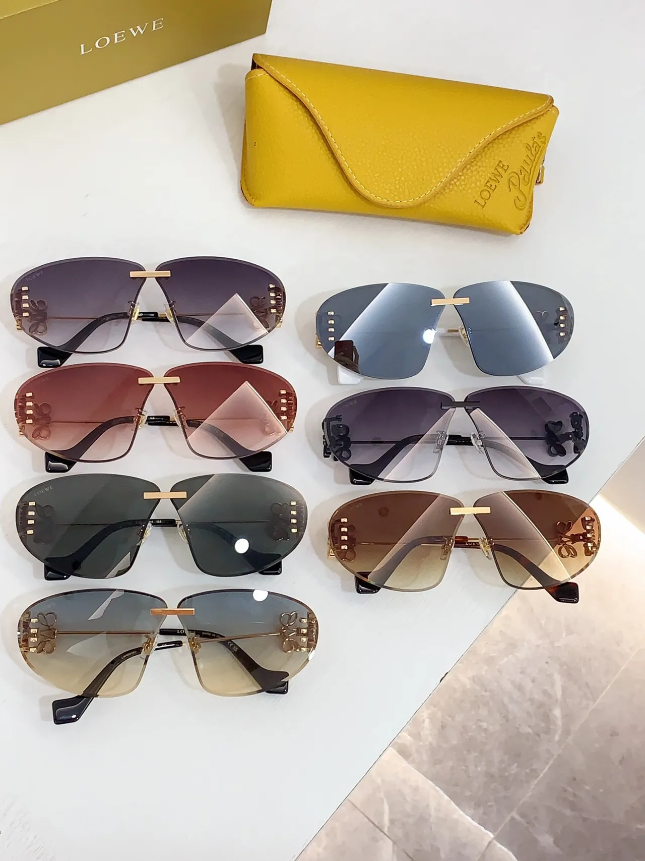 Loewe Floral Motif Rimless Aviator Sunglasses 3