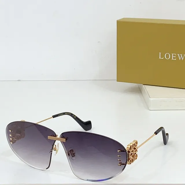 Loewe Floral Motif Rimless Aviator Sunglasses 4