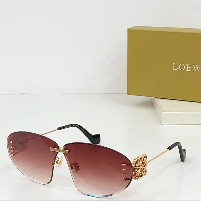 Loewe Floral Motif Rimless Aviator Sunglasses 5