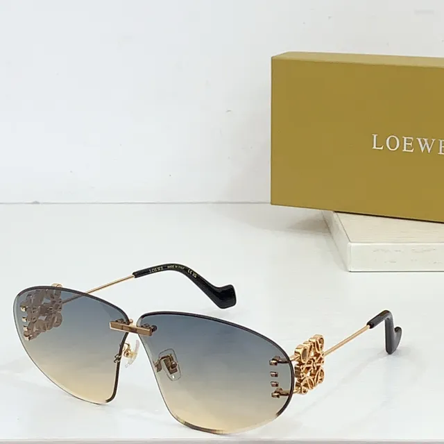 Loewe Floral Motif Rimless Aviator Sunglasses 7