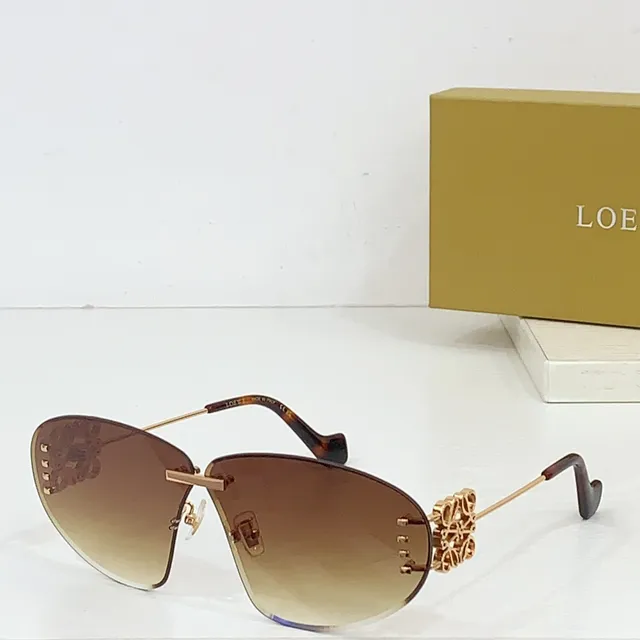 Loewe Floral Motif Rimless Aviator Sunglasses 8