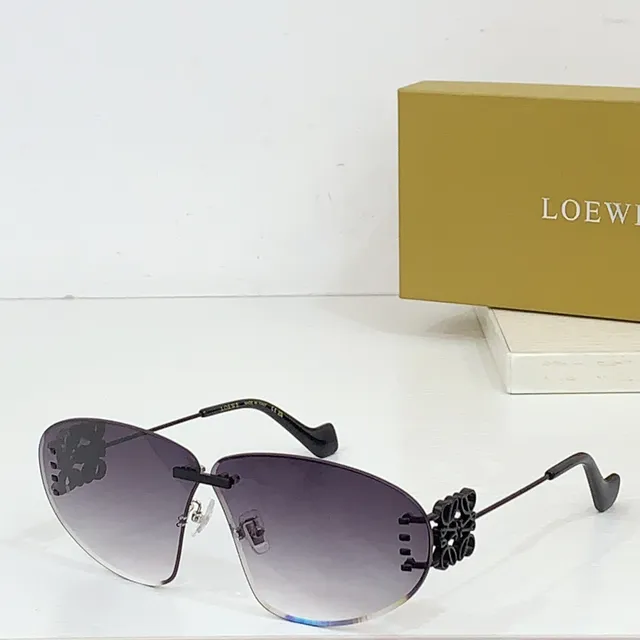 Loewe Floral Motif Rimless Aviator Sunglasses 9