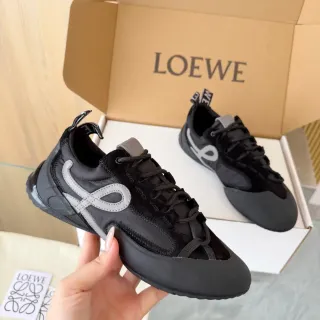 Loewe Flow Runner Black and Gray Anagram Lifestyle Sneakers