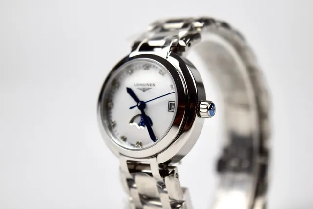 Longines DolceVita Moonphase White Mother-of-Pearl Dial Quartz Watch 8