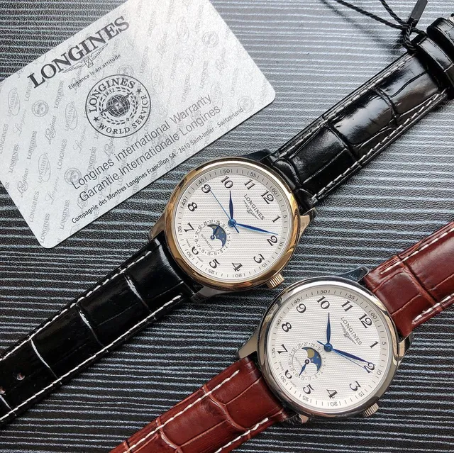 Longines Master Collection 银色表盘 棕色皮革 机械腕表 2
