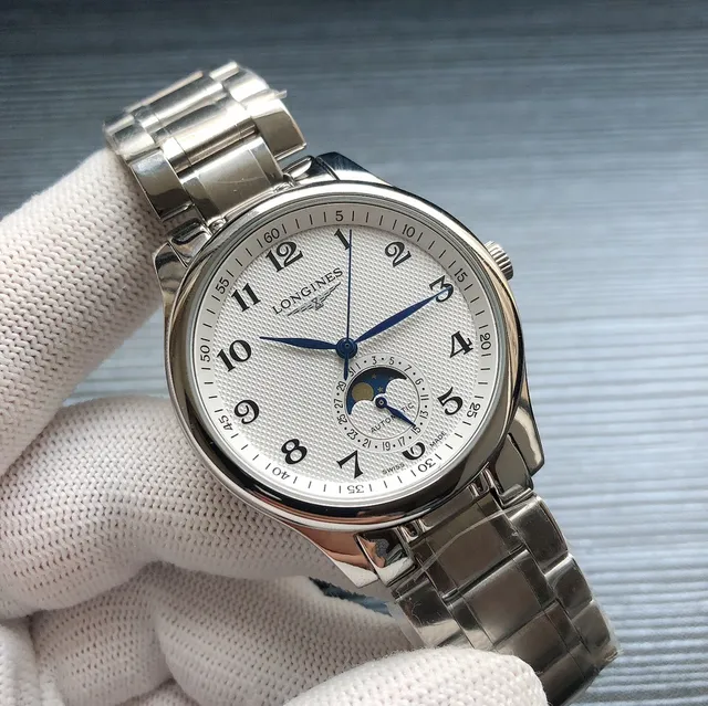 Longines Master Collection 银色表盘 棕色皮革 机械腕表 7