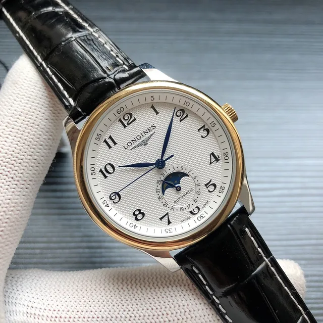 Longines Master Collection 银色表盘 棕色皮革 机械腕表 9