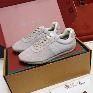 Loro Piana বেইজ সুড এবং টেক্সটাইল লো-টপ লাইফস্টাইল স্নিকার