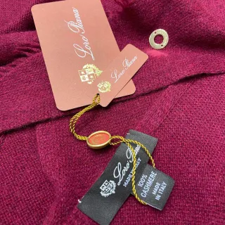 Loro Piana Burgundy Pure Solid Color Cashmere Scarf
