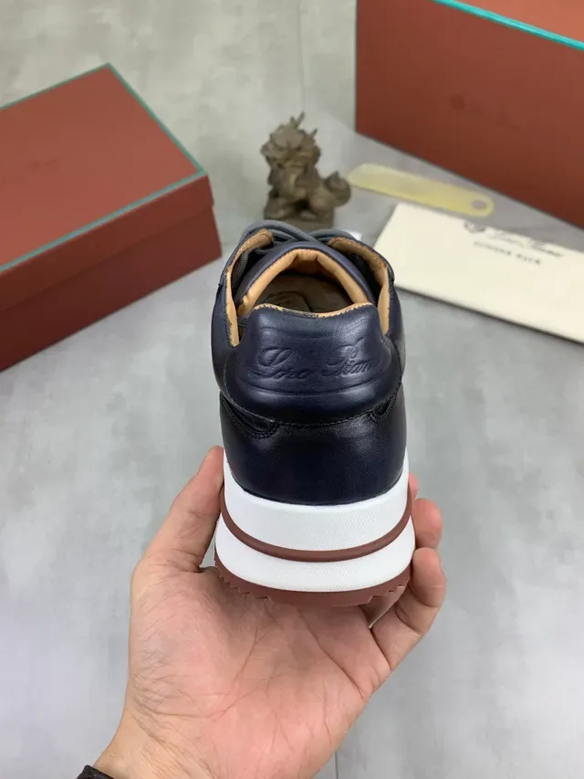 لورو بيانا Summer Walk Navy حذاء رياضي جلد لايف ستايل 3