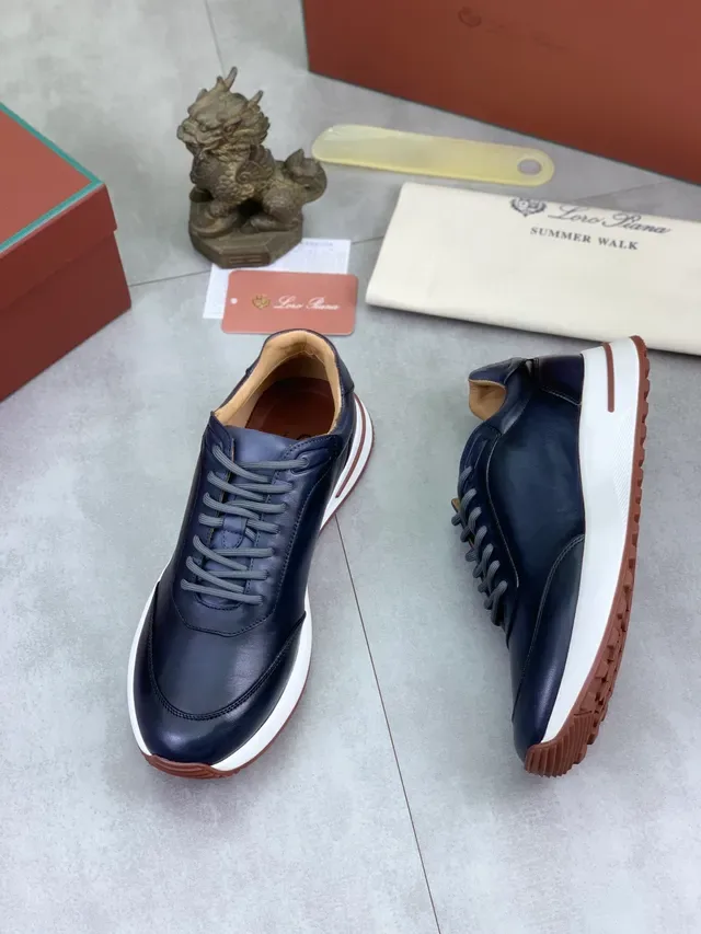 لورو بيانا Summer Walk Navy حذاء رياضي جلد لايف ستايل 5