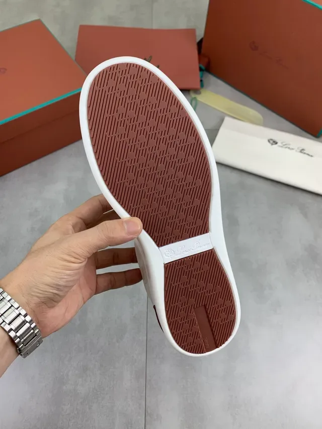 Loro Piana White Leather Laceless Slip-On Sneaker 2