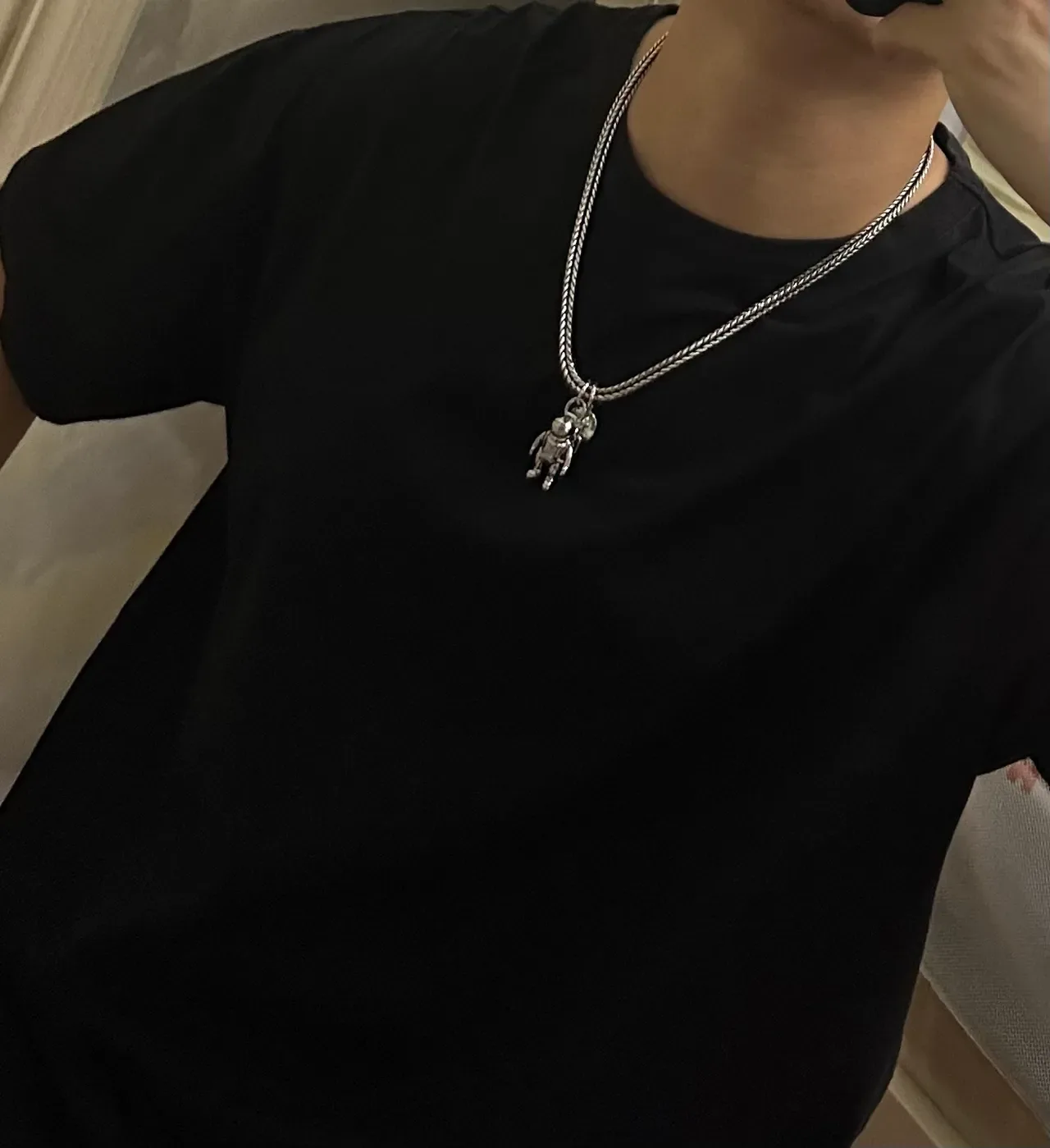 Louis Vuitton Astronaut Pendant Braided Chain Necklace 7