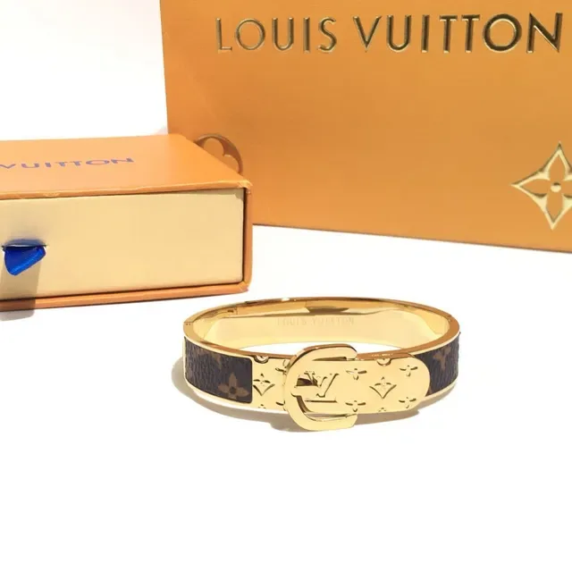 Louis Vuitton Belt Bracelet Monogram Canvas Hinged Bangle Bracelet 2