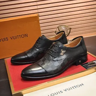 Louis Vuitton Chaussures Oxford Noir Damier Check