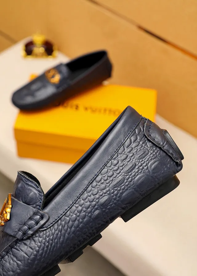Louis Vuitton কালো সোনালি কুমির এমবসড চামড়া শের-বাকেল হার্ডওয়্যার লুফার 3