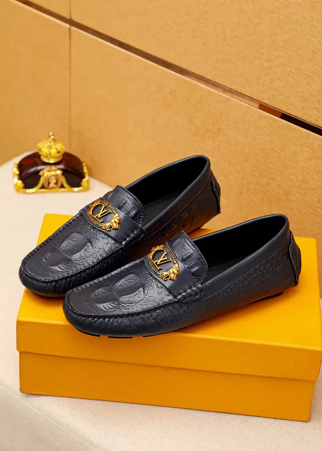 Louis Vuitton কালো সোনালি কুমির এমবসড চামড়া শের-বাকেল হার্ডওয়্যার লুফার 8
