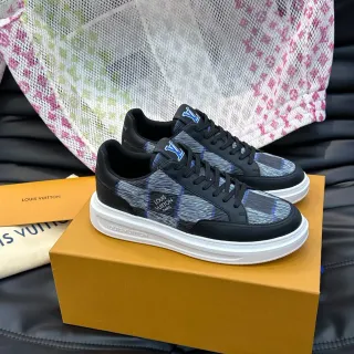 Louis Vuitton sneakers lifestyle preto cinza low-top plataforma
