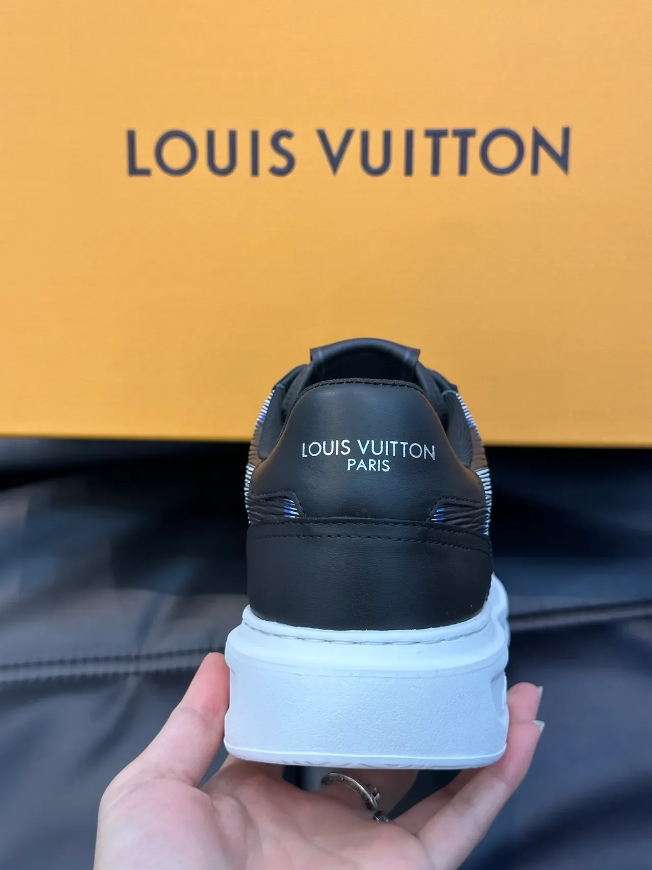 Louis Vuitton Black Gray Low-Top Platform Sole Lifestyle Sneakers 3