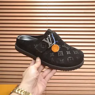Louis Vuitton Black Gray Monogrammed Suede Velcro Strap Casual Shoes