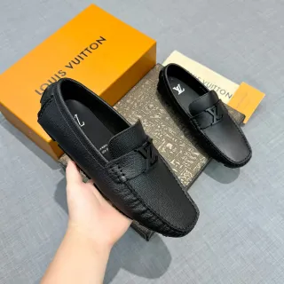 Louis Vuitton কালো চামড়া LV Buckle Loafer