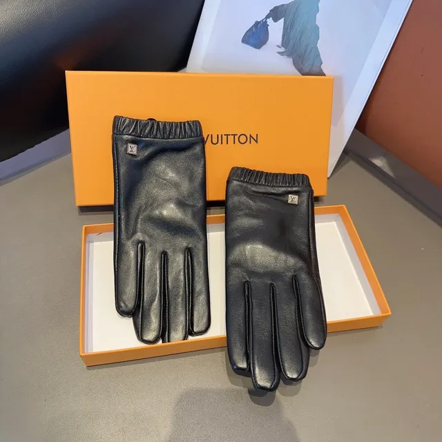Louis Vuitton 黑色 褶皱 弹性袖口 皮革 手套 5