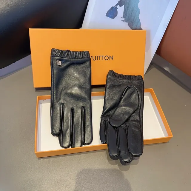 Louis Vuitton 黑色 褶皱 弹性袖口 皮革 手套 6