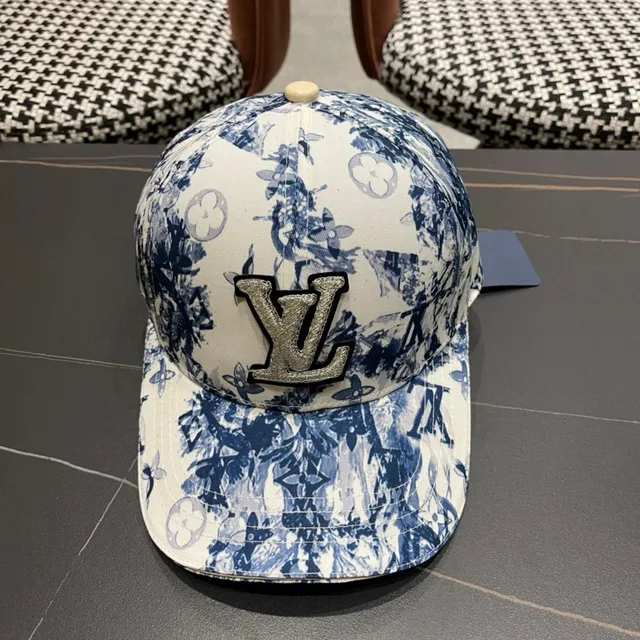Louis Vuitton Blue and White Printed Baseball Cap 3