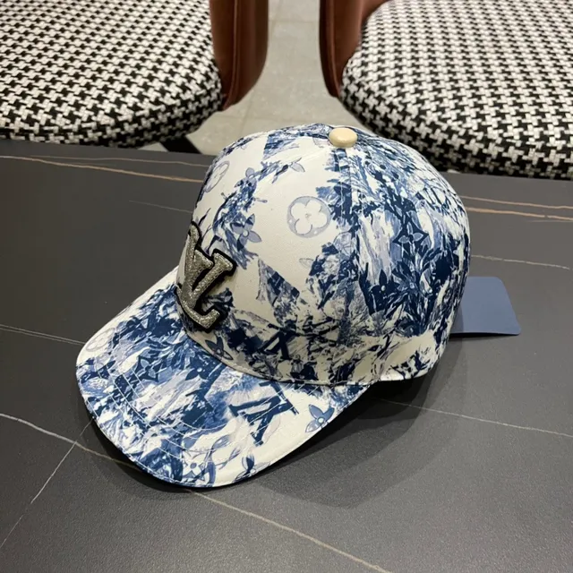 Louis Vuitton Blue and White Printed Baseball Cap 4