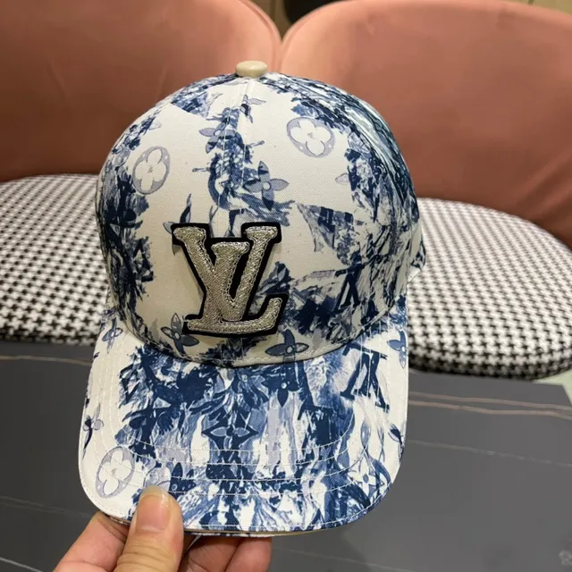 Louis Vuitton Blue and White Printed Baseball Cap 6