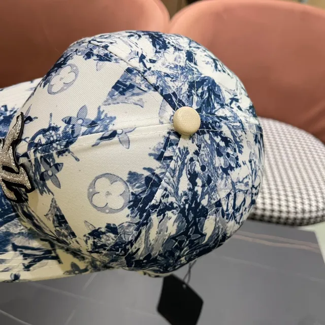 Louis Vuitton Blue and White Printed Baseball Cap 9