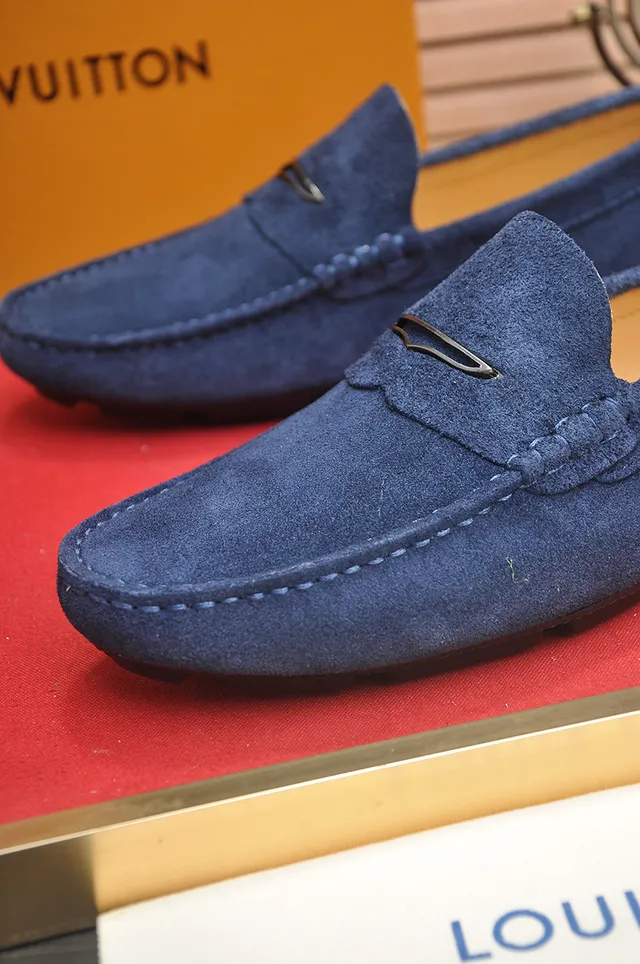 Louis Vuitton Blue Suede Penny Loafer Men's Loafers 2