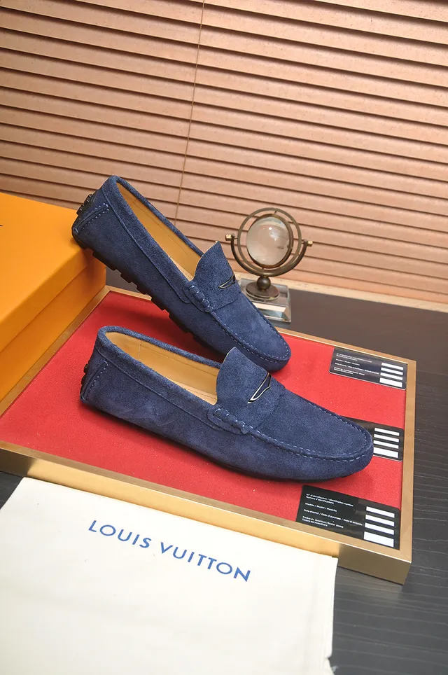 Louis Vuitton Blue Suede Penny Loafer Men's Loafers 4