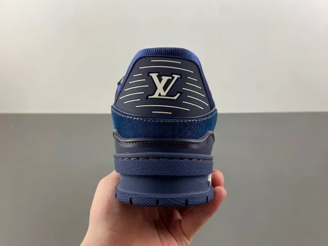 Louis Vuitton Zapatillas Lifestyle Suela Gruesa En Capas Con Parte Superior De Denim Azul Blanco 4