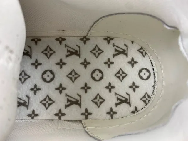 Louis Vuitton Zapatillas Lifestyle Suela Gruesa En Capas Con Parte Superior De Denim Azul Blanco 8