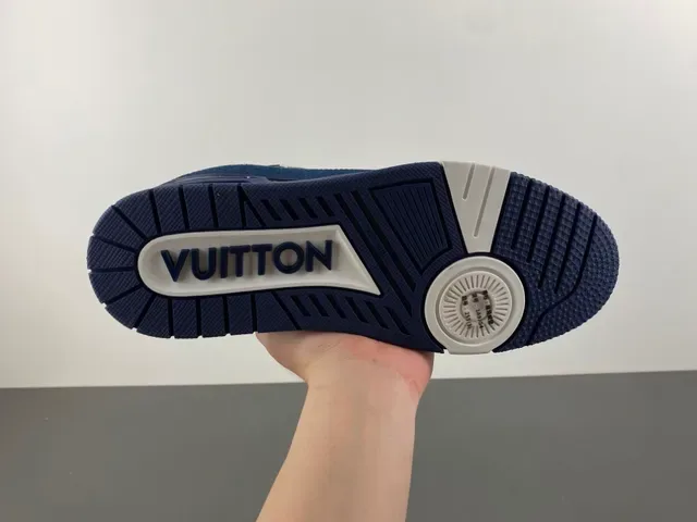 Louis Vuitton Zapatillas Lifestyle Suela Gruesa En Capas Con Parte Superior De Denim Azul Blanco 9