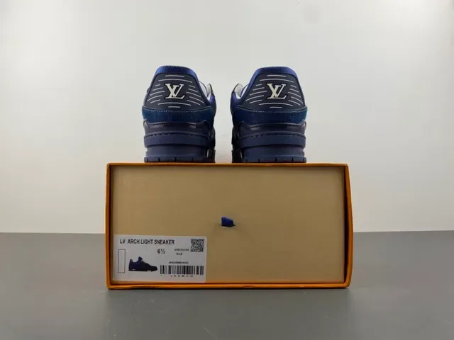 Louis Vuitton Zapatillas Lifestyle Suela Gruesa En Capas Con Parte Superior De Denim Azul Blanco 17