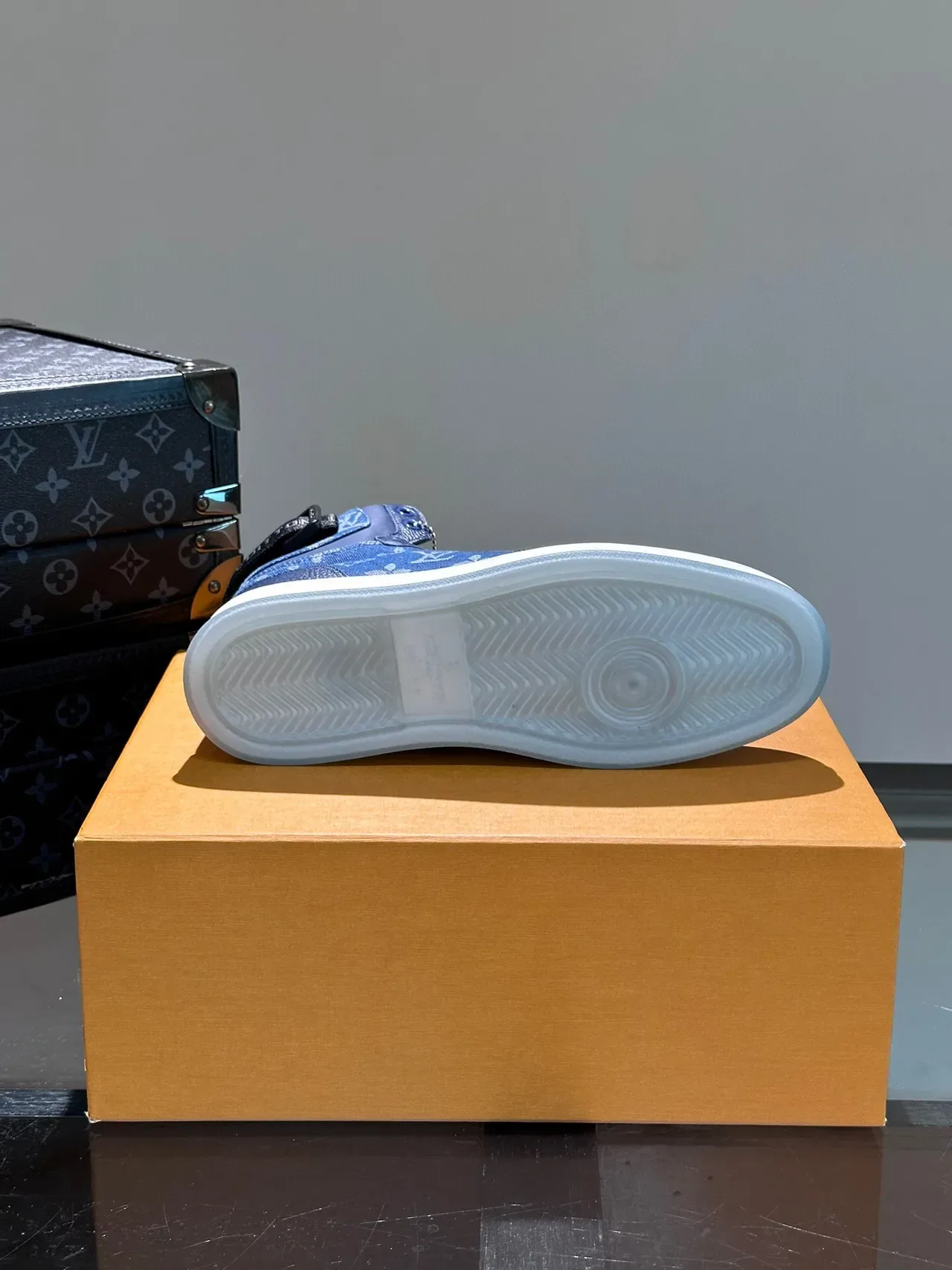 Louis Vuitton Blue White High-Top Monogram Canvas Lifestyle Sneakers 9