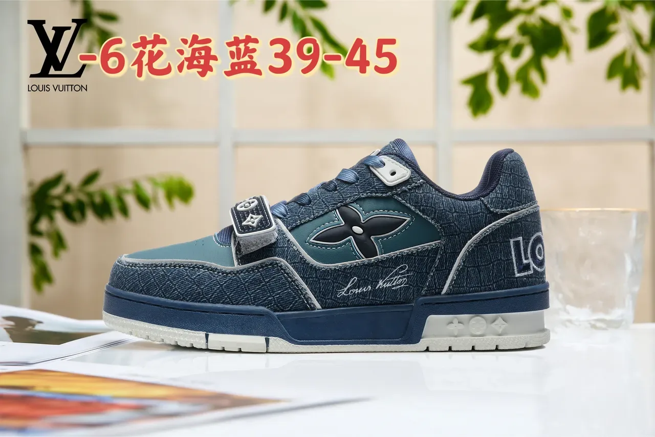 Louis Vuitton Blue White Low-Top Monogrammed Textile Lifestyle Sneakers 8