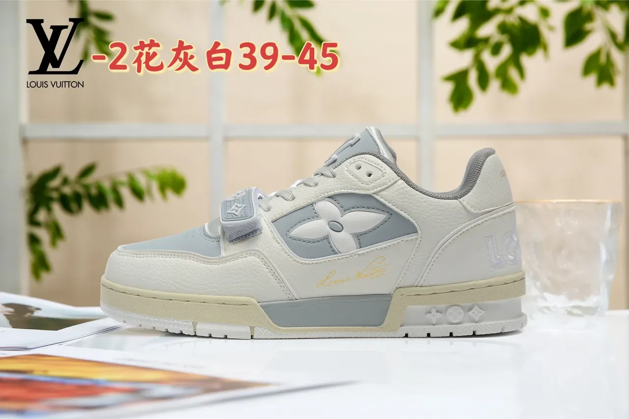 Louis Vuitton Blue White Low-Top Monogrammed Textile Lifestyle Sneakers 14