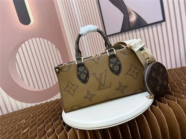 Louis Vuitton marron beige Monogram Canvas Tan Leather Trim Boston Bag 9