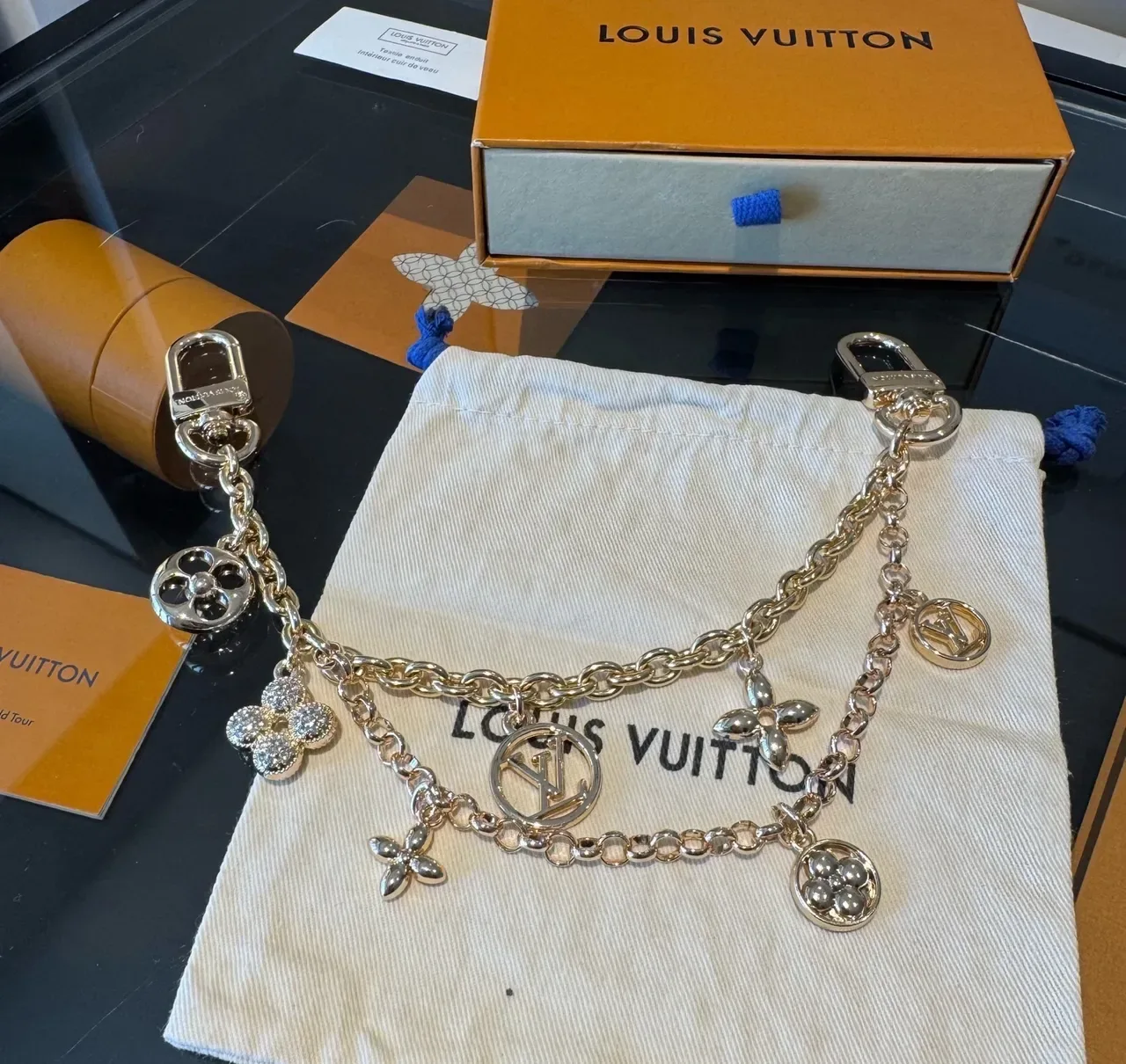 Louis Vuitton Sac Tote Monogram Canvas Marron Beige Borde Cuir Vachetta 8