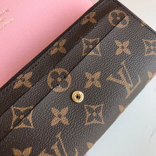 Louis Vuitton Portefeuille Long en Cuir Marron Bleu Monogram Embossé avec Fermeture de Flap 4
