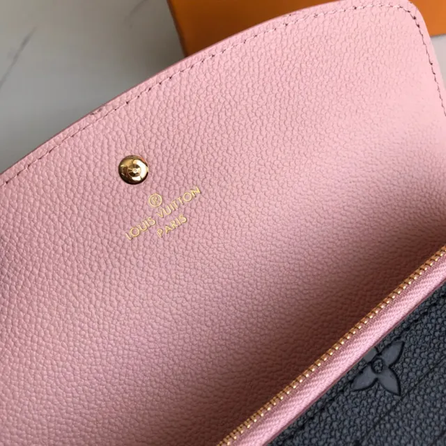 Louis Vuitton Portefeuille Long en Cuir Marron Bleu Monogram Embossé avec Fermeture de Flap 20