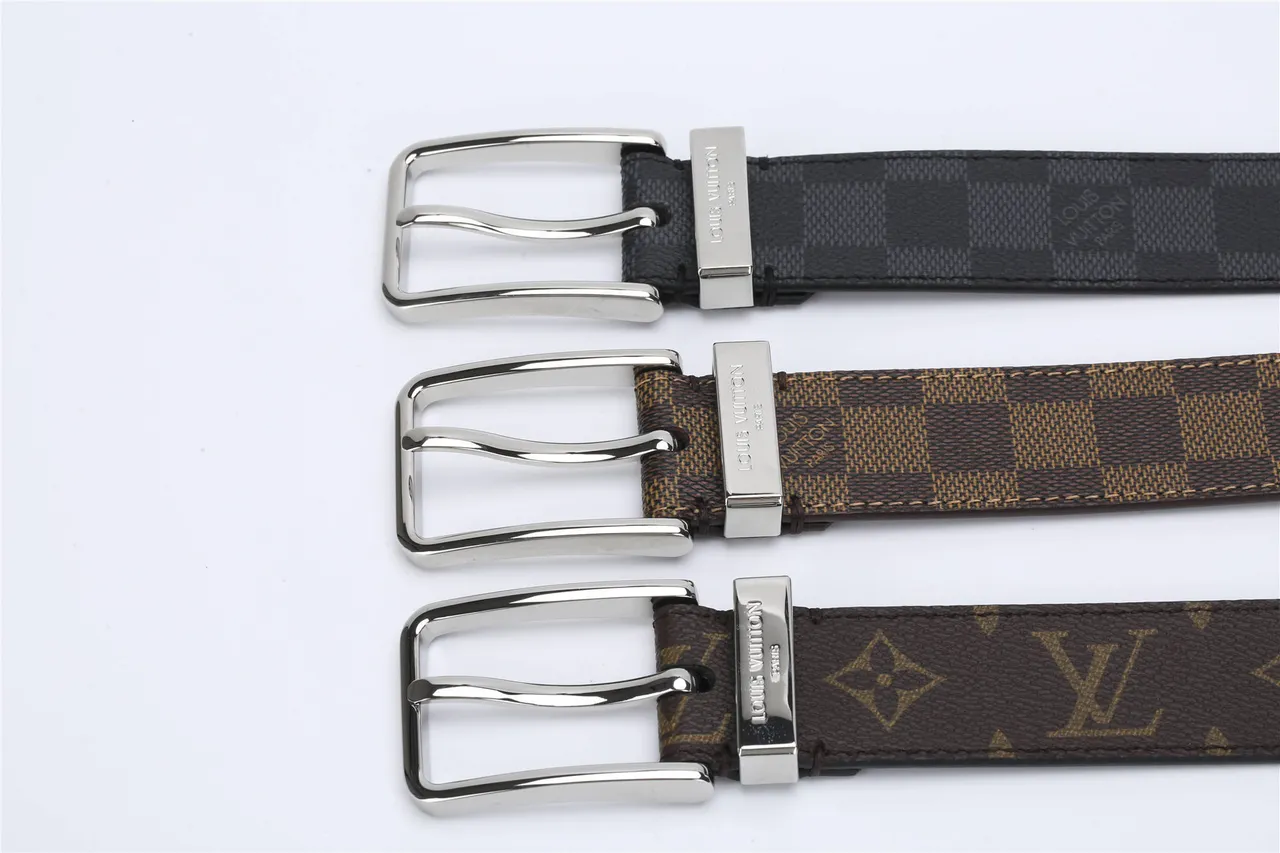 Louis Vuitton Brown Gold Monogram-Coated Canvas Reversible Leather Belt 3