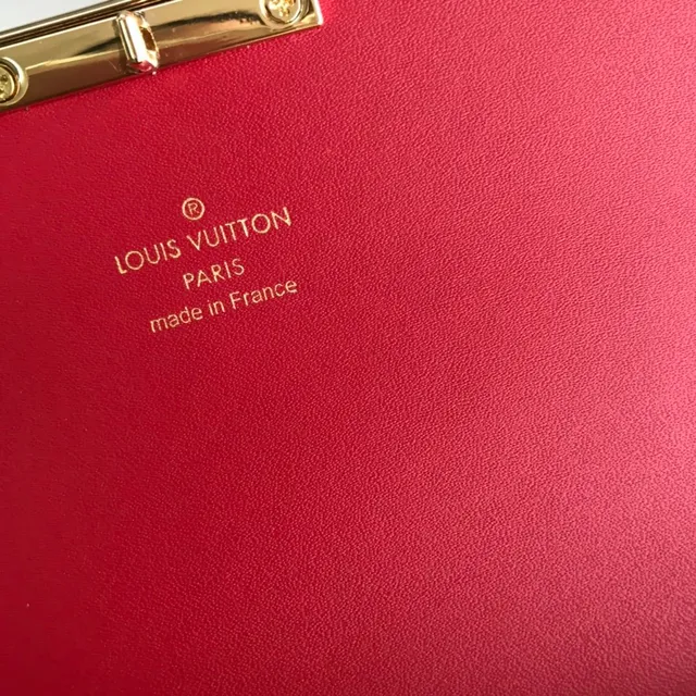 Louis Vuitton bolso con cadena canvas con monograma marrón rojo con acento de cuero 7