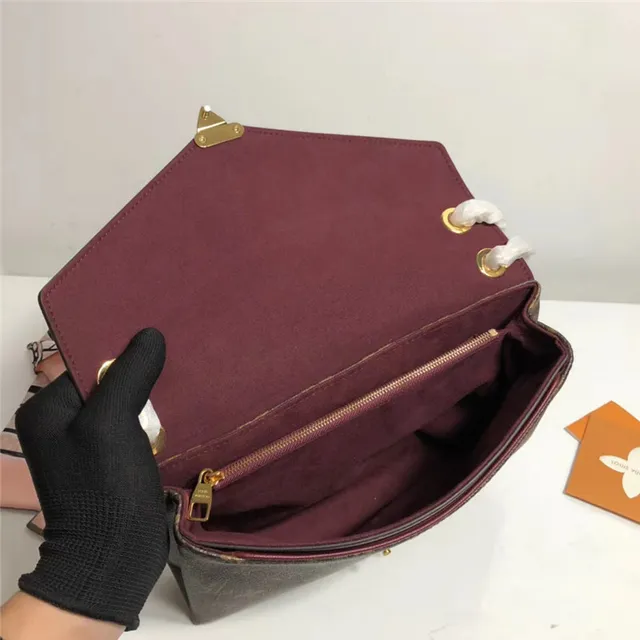 Louis Vuitton Burgundy Brown Envelope Flap Monogram Canvas Handbag 20